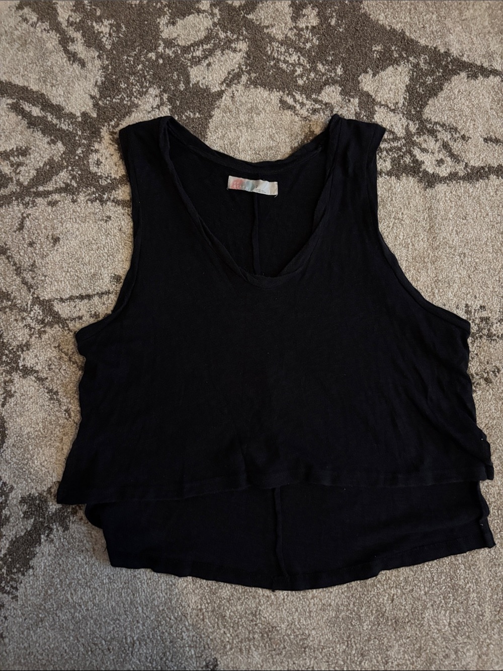 Free People Beach "Stars Align" Flowy High-Low Tank Top in Black!